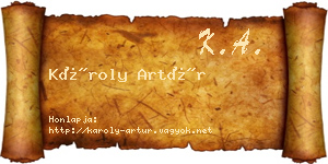 Károly Artúr névjegykártya